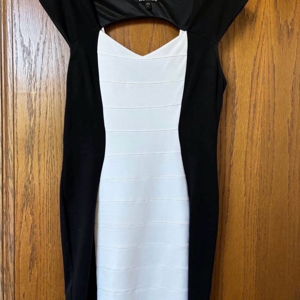 Elegant Black and White Express Dress